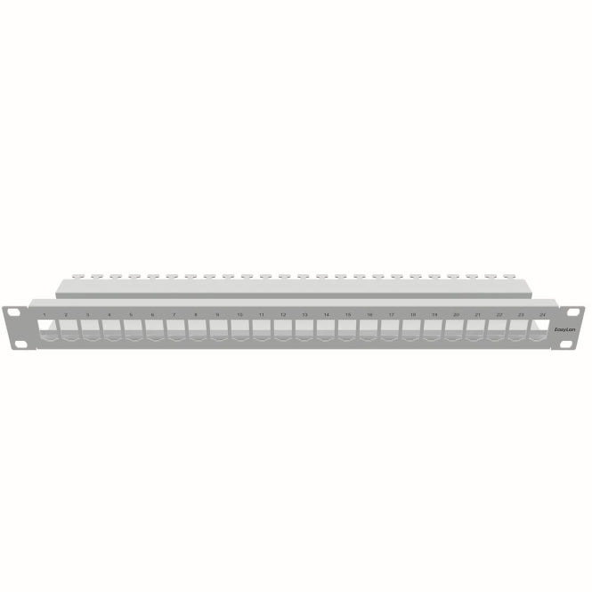 EasyLan Patchpanel 1HE 19" 24x CKVFD0124 fixLink D* RAL7035