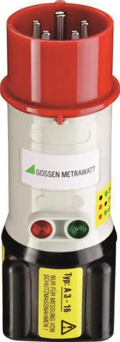 Gossen Drehstromadapter 16A A3-16 mit Drehfeldanzeige 5-pol.