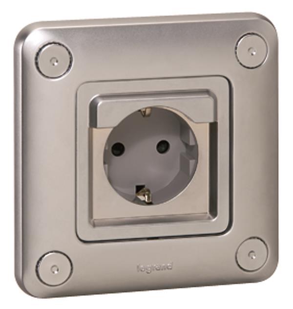 Legrand 077836 Steckdose (SK) Berührungsschutz Soliroc IP20 IK10 grau