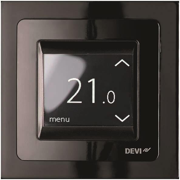 DEVI DEVIreg Touch schwarz 140F1069 UP Uhren-Thermostat 16A, 230V mit Rahmen