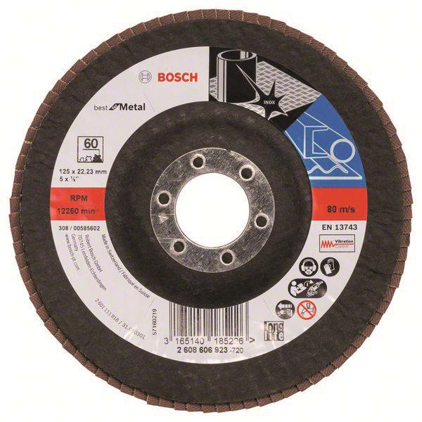 Bosch Fächerschleifscheibe 2608606923 X571 Best Metal gew. 125mm K60 Glasgew.