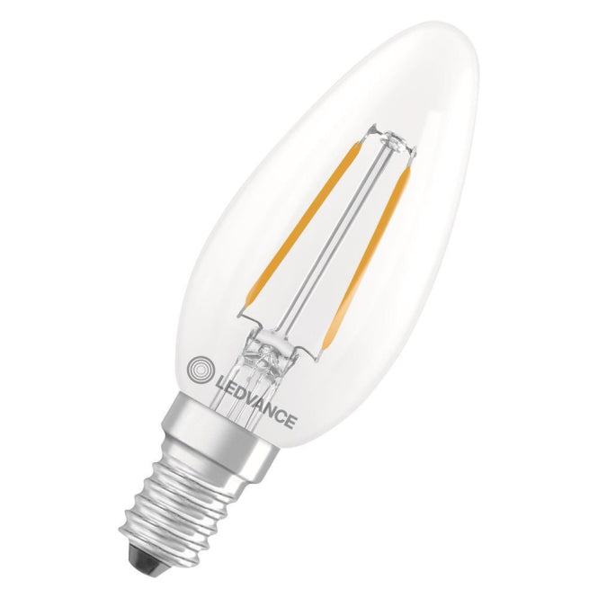 LEDV LED Kerze 1,8-25W/827 250lm E14 Filament klar 300° EEK D