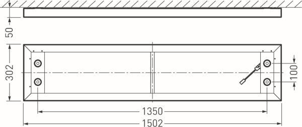 TRIL LED-Anbaupanel 2350 G4 D3 8537651 49W 6000lm 3/4000K UGR19 DALI2 1525mm