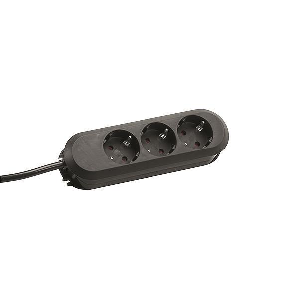 Bachmann Tischsteckdose 3xSchuko 388.172 schwarz Strom 5m Schuko