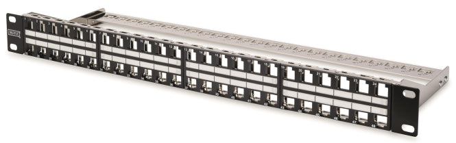ASSM Modular Patchpanel 48 Port DN-91424 48Port leer Keystone 1HE schwarz