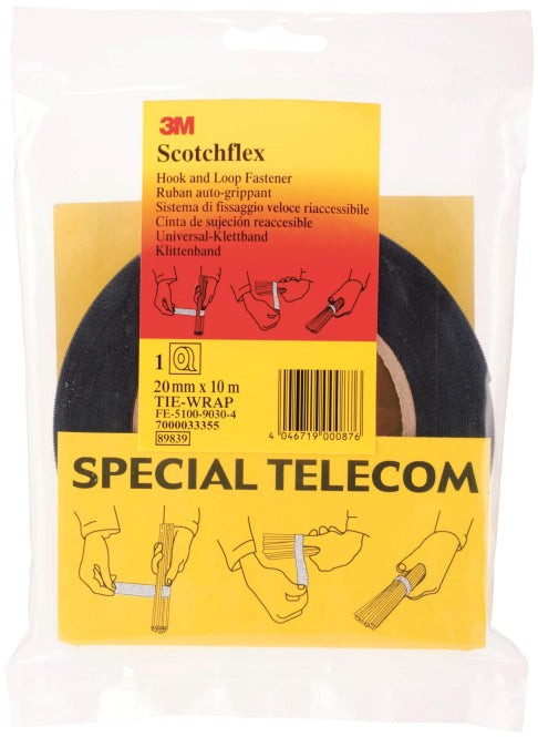 3M Universal-Klettband SCOTCHFLEX Scotchflex schwarz 20mmx10m