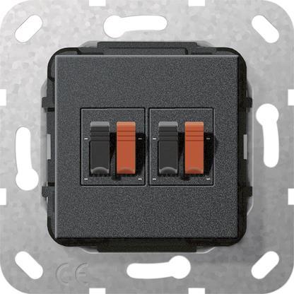 GIRA 569310 Lautsprecheranschluss 2fach Einsatz Schwarz matt