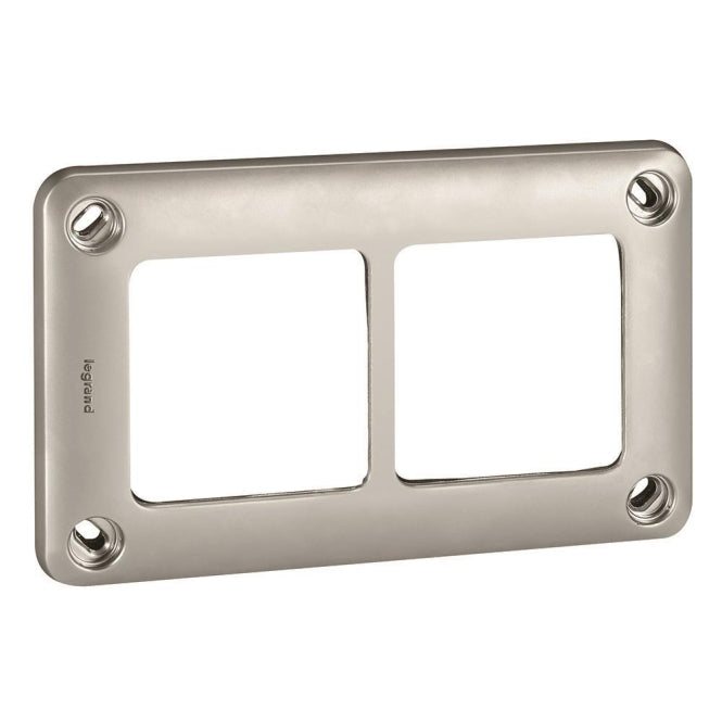 Legrand 077852 Rahmen 2-fach waagerecht/ senkrecht Soliroc IP55 IK10 grau
