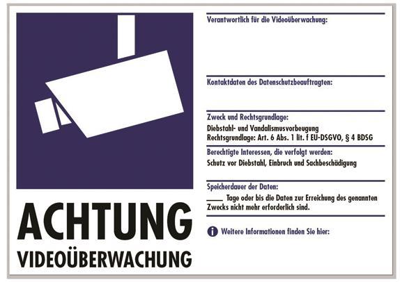 INDEXA Warnaufkleber:Video- WAK-V51 überwachung DIN A5 40205