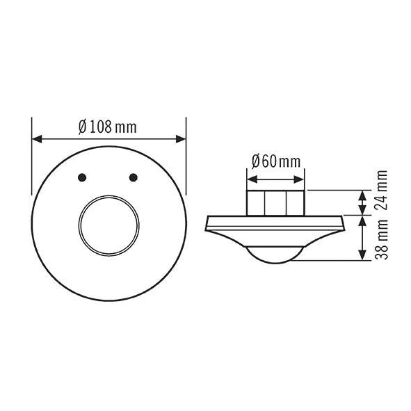 ESY Decken- PD-ATMO 360i/8 A KNX Präsenzmelder Unterputz KNX-