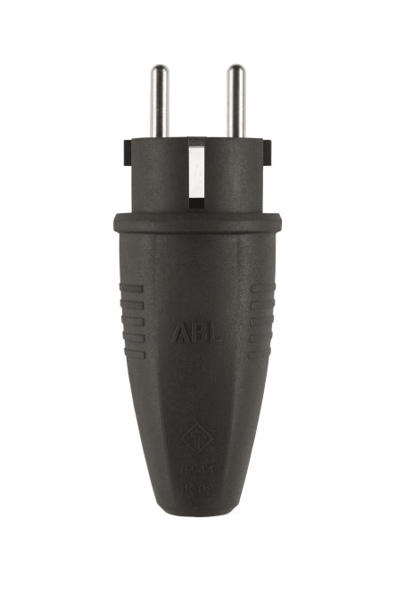 ABL Gummi Schuko-Stecker 100000039 (TPE) schwarz IP44 bis 3x 2,5mm