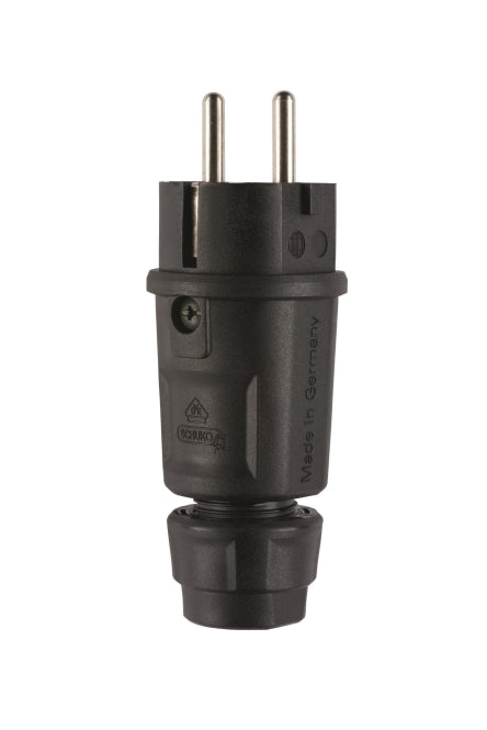 ABL Hightech Stecker SCHUKO 100000064 fr-be Elamid schwarz IP54