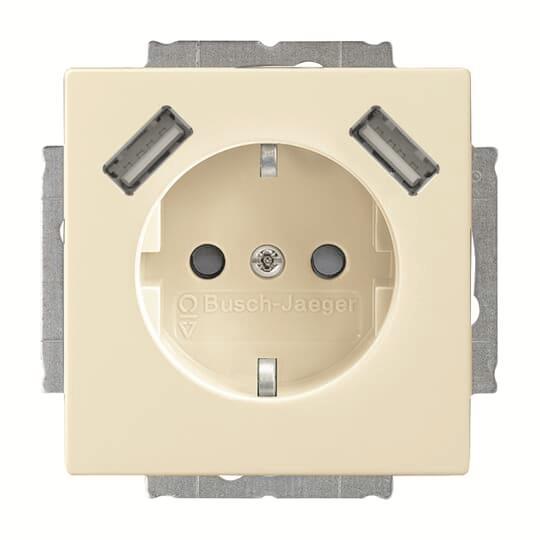 BJ Schuko/USB Steckdos 20 EUCB2USB-82 solo Busch-USB-Ladestation ews