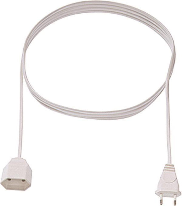 Bachmann Verlängerung 3m weiß 233.285 H03VVH2-F 2x0,75 Eurostecker/Eurokuppl.