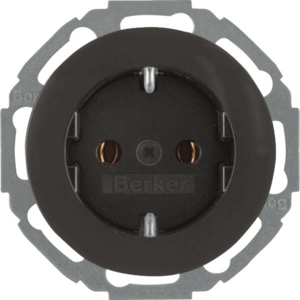 Berker Steckdose SCHUKO 47452045 Serie R.Classic schwarz, glänzend