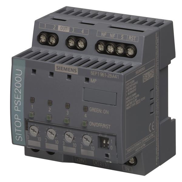Siemens 6EP19612BA41 SITOP PSE200U 10A Selektivitätsmodul 4-kanalig Eing. 24VDC