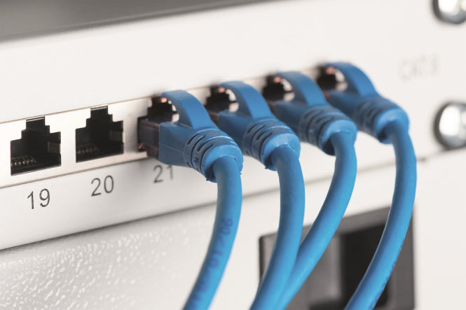 ASSM CAT 6 Klasse E Patch DN-91624S Panel 24 x RJ45 RAL 7035