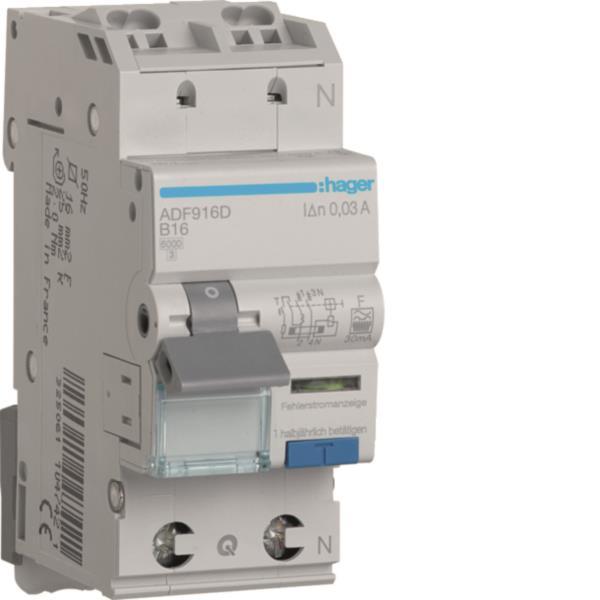 Hager ADF916D Fehlerstrom-Leitungsschutzschalter 1P+N