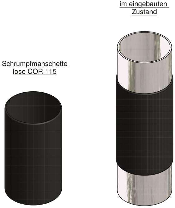 Korrosionschutzmanschette lose COR 115 110-130mm (f.Mast 3-3,5m konisch)