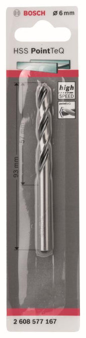 Bosch HSS-Spiralbohrer PointTeQ 6,0x93/57mm 2608577167