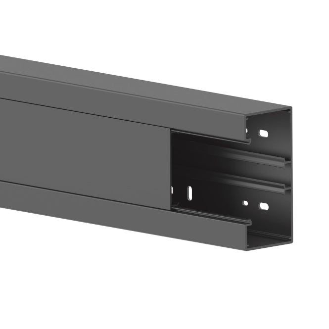 GGK Brüstungskanal BR 60x130/80-9005, PVC, Unter-/Oberteil, 80 mm OT, schwarz