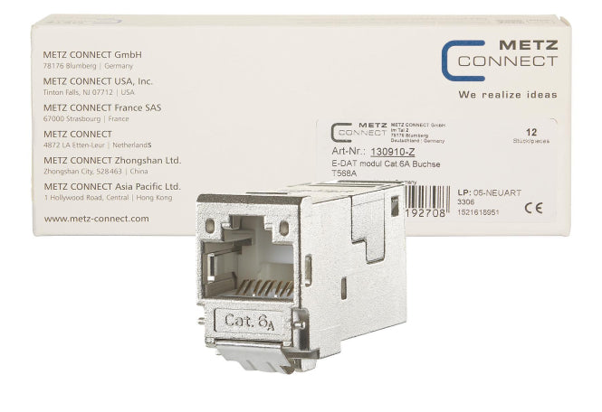 Metz E-DATmodul Cat.6A Buchse 130910-Z Umverpackung a 12 Stk