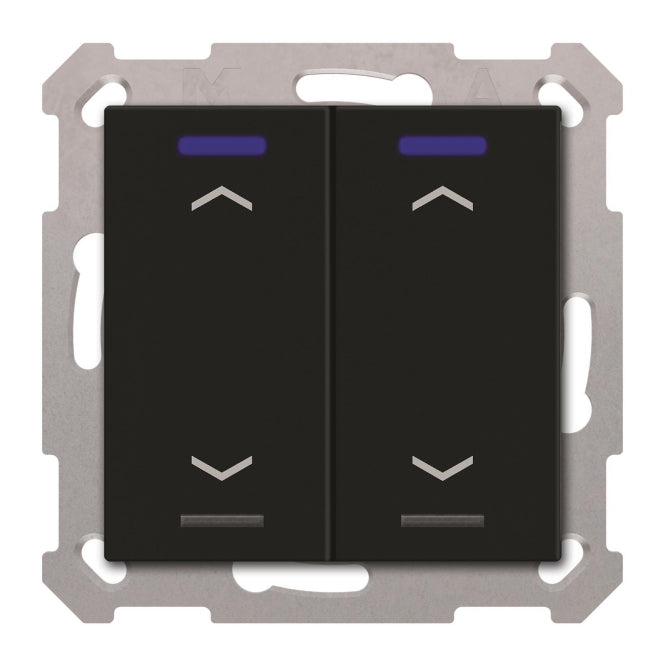 MDT BE-TAL550206.A1 KNX Taster Light 55 2-fach RGBW Schwarz matt Jalousie