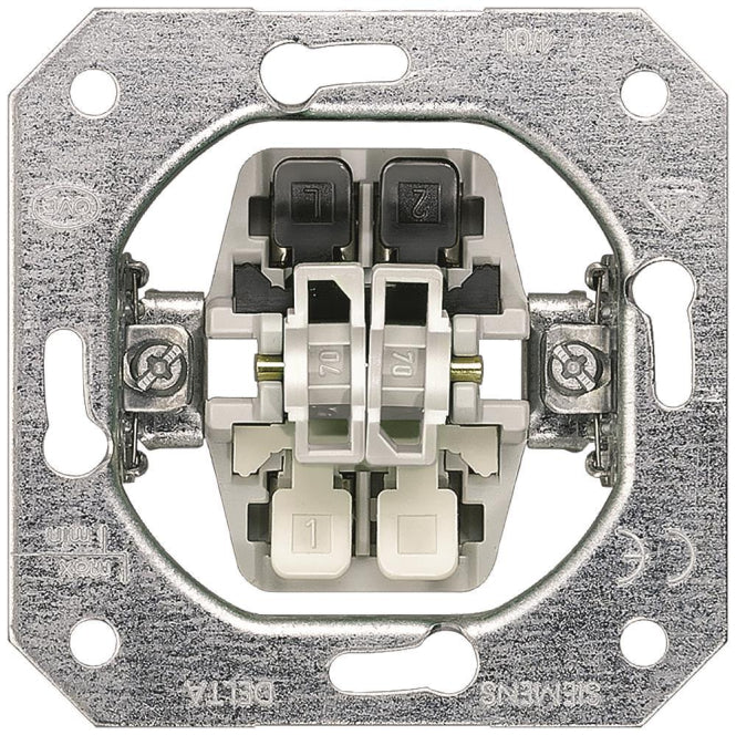 Siemens 5TD2111 DELTA Taster-Geräteeins. UP Doppeltaster 2S 10A 250V