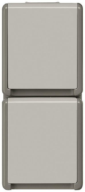 Siemens 5UB4723 DELTA Schuko-Steckdose fläche IP44 AP dgr/hgr 2-fach senkrecht