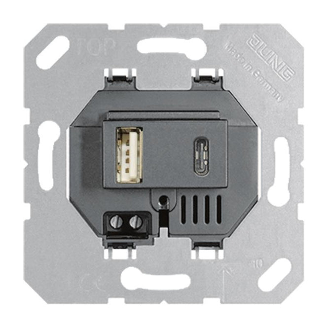 Jung USB-Ladegerät USB15CASW schwarz