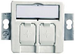 TG Modul-Aufnahme 50x50 rw H02010A0081 2-fach UP/50 f.BR 45° Auslass leer