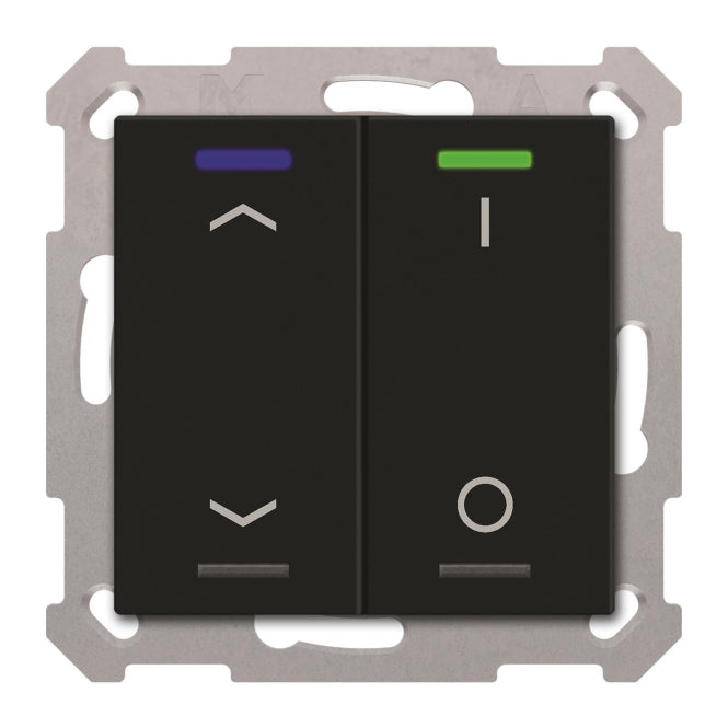 MDT BE-TAL550206.C1 KNX Taster Light 55 2-fach RGBW Schwarz matt Jalous._Schalt.