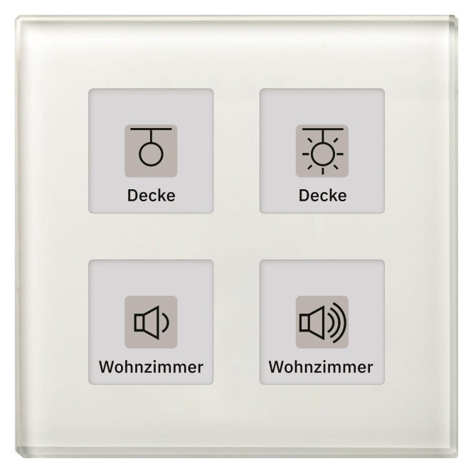 MDT BE-GT04W.01 Glastaster 4fach Plus Weiß