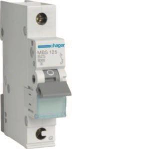 Hager Leitungsschutzschalter MBS125 1polig 6kA B-25A QuickConnect 1M