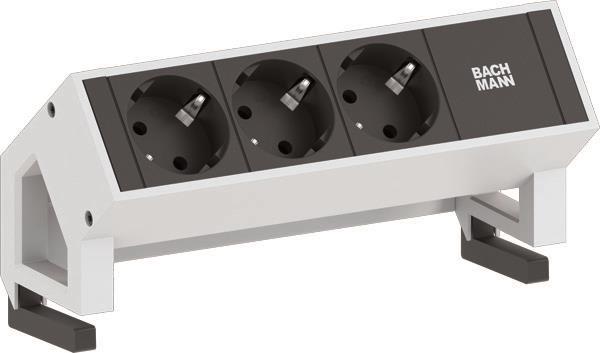 Bachmann DESK2 3xSchuko Strom 902.2048 0,2m GST18 RAL9010