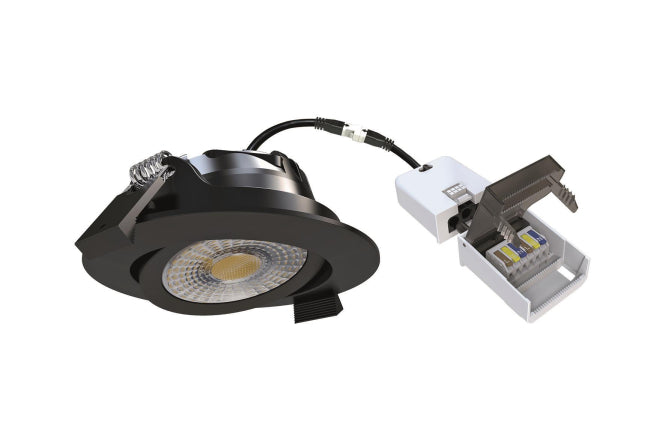 DOTLUX Einbaustrahler CIRCLEmini-flat sw 6W 720lm 27/3/4K dimmbar IP54 DA68 H27mm