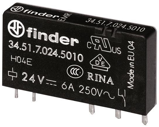 Finder Steck-/Printrelais 34.51.7.024.5010 1W 6A 24VDC