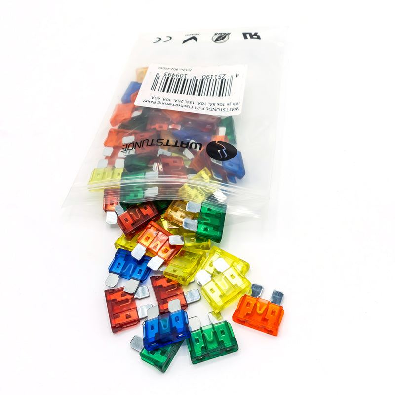 WATTSTUNDE® F-P1 Flachsicherung Paket mit je 10x 5A, 10A, 15A, 20A, 30A, 40A - Homeiq24