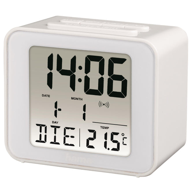 Hama Funkwecker Cube weiß         186305 Uhr-/Kalender-/Weckfunktion,Thermometer