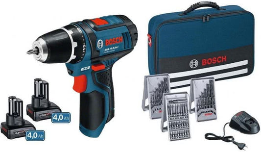Bosch Akku-Bohrschrauber GSR 12V-15      ** 2x4,0Ah 39-tlg. Zubehörset 0615990HV1