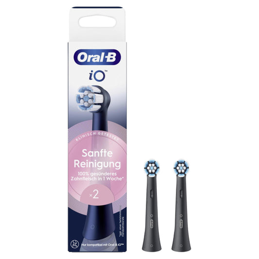 Braun Oral-B IO 2er Ersatzbürste         Sanfte Reinigung schwarz  373838