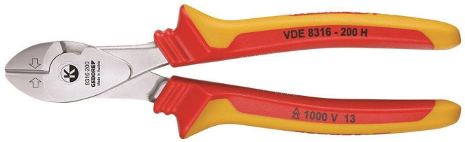 GEDORE VDE-Kraft-Seitenschneider mit     Hüllenisolierung,VDE 8316-200 H  1551000