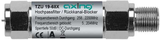AXING Hochpassfilter          TZU 19-68X Rückkanal-Blocker F-Buchse/F-Stecker