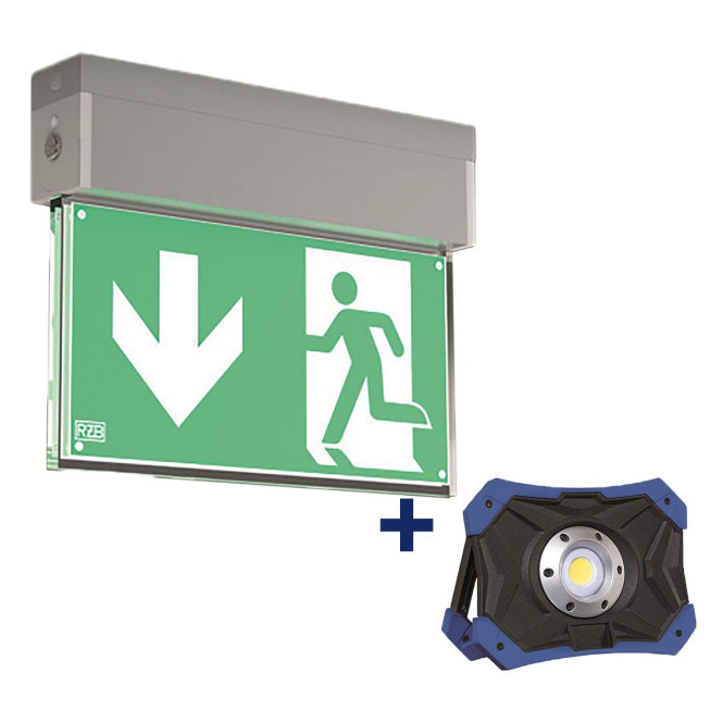 RZB Notleuchte GSUN-S 2W si 1/3/8h 24m   m.Scheibe 4er Set inkl.Gladiator Pocket