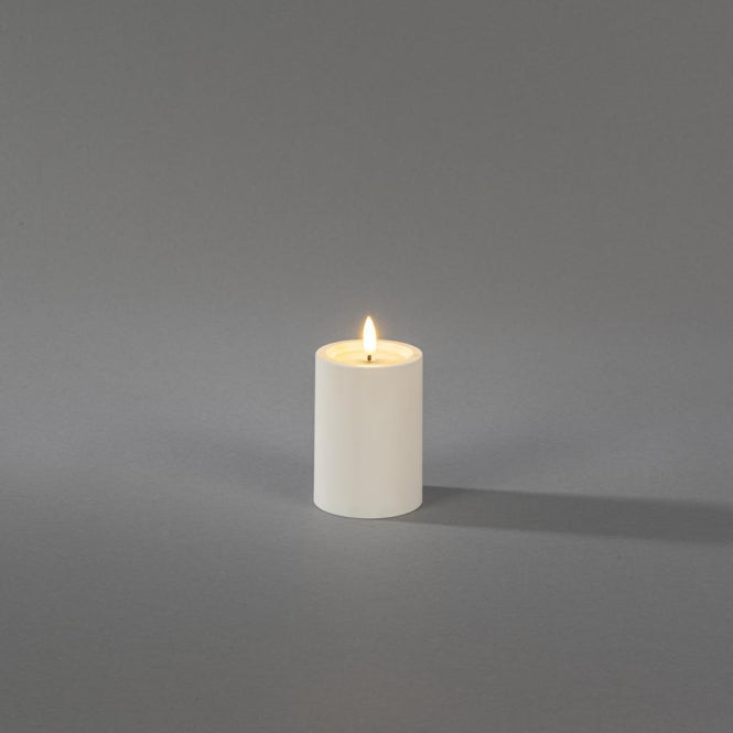 LED Kunststoffkerze weiß Außen  1871-100 6h Timer D7 H10cm excl.2xAA IP44