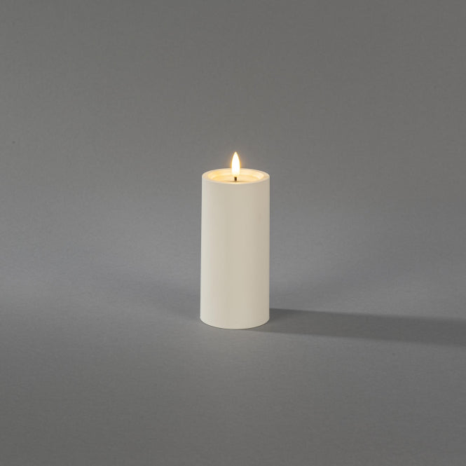 LED Kunststoffkerze weiß Außen  1875-100 6h Timer D7 H15cm excl.2xAA IP44