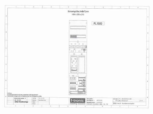 f-tronic Zähler-Verteileranlage          21 Zählerfeld eHZ Art. Gr.717