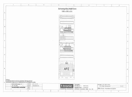 f-tronic Verteilerfeld verdrahtet        23 APZ Feld Art. Gr.717