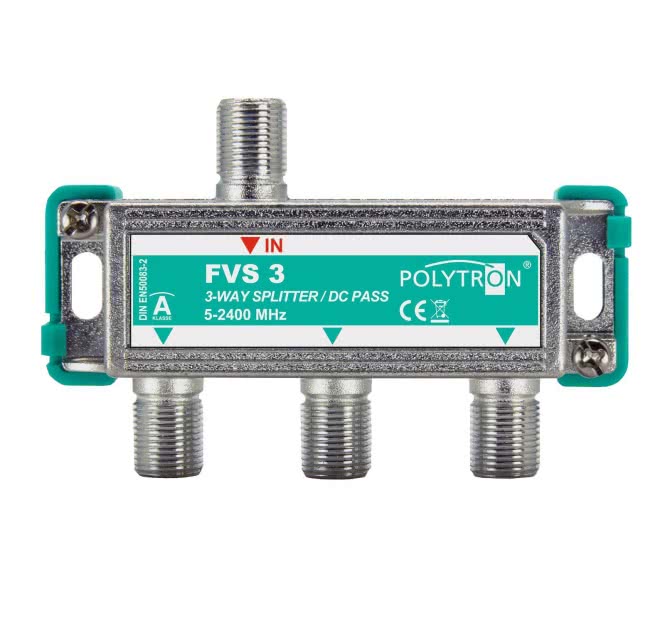 POLY F-Verteiler 3-fach 5-2400MHz  FVS 3     DC-Durchgang 3061600