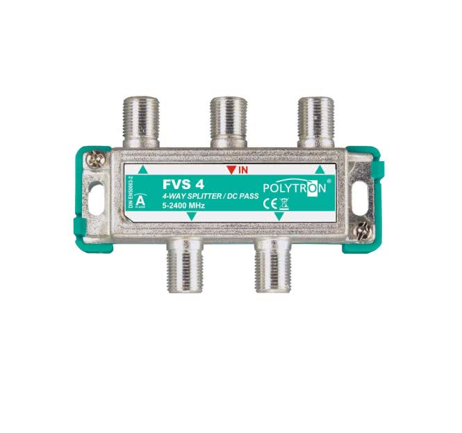 POLY F-Verteiler 4-fach 5-2400MHz  FVS 4     DC-Durchgang 3061700